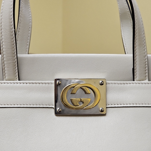 GUCCI Leather Small Top Handle White - Picture 5 of 7